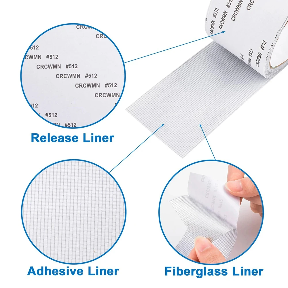 2 Rolls 10cmx2M Window Screen Mosquito Net Repair Tape Self-Adhesive Strong Anti-Insect Fly Mesh Broken Holes Repair Patch