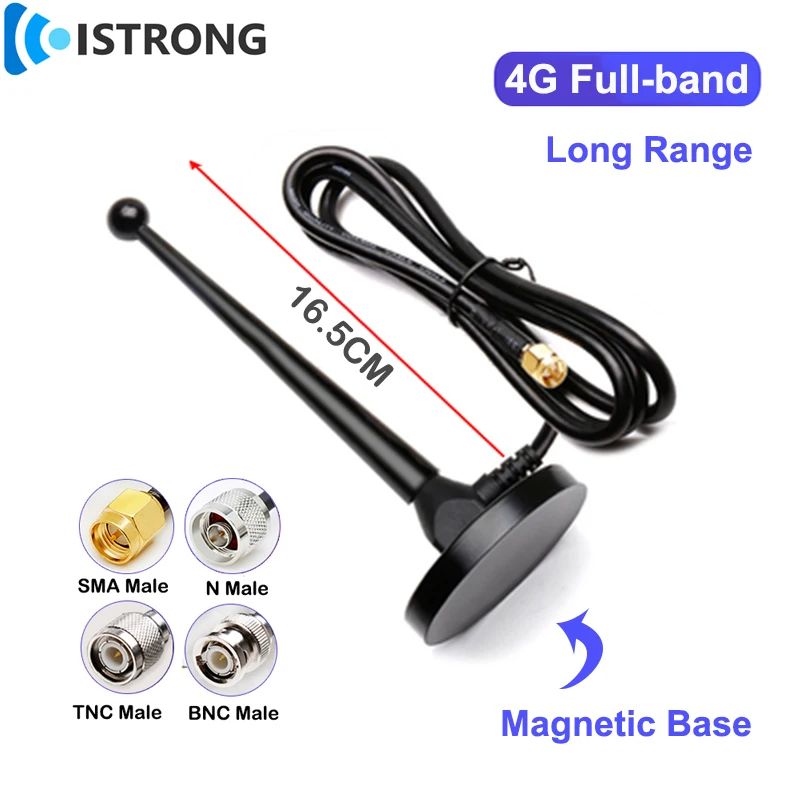 4G Full-band High Gain Antenna 38dbi Outdoor Long Range Omni Digital Signal Booster Amplifier Magnetic Base SMA TNC BNC N Male