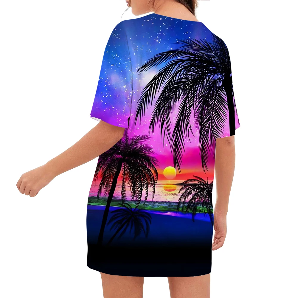 CLOOCL Fashion Women T-shirts Beach Sunset Coconut Grove 3D Printed Short Sleeve T Shirts Loose Casual Tees Tops Dropshipping