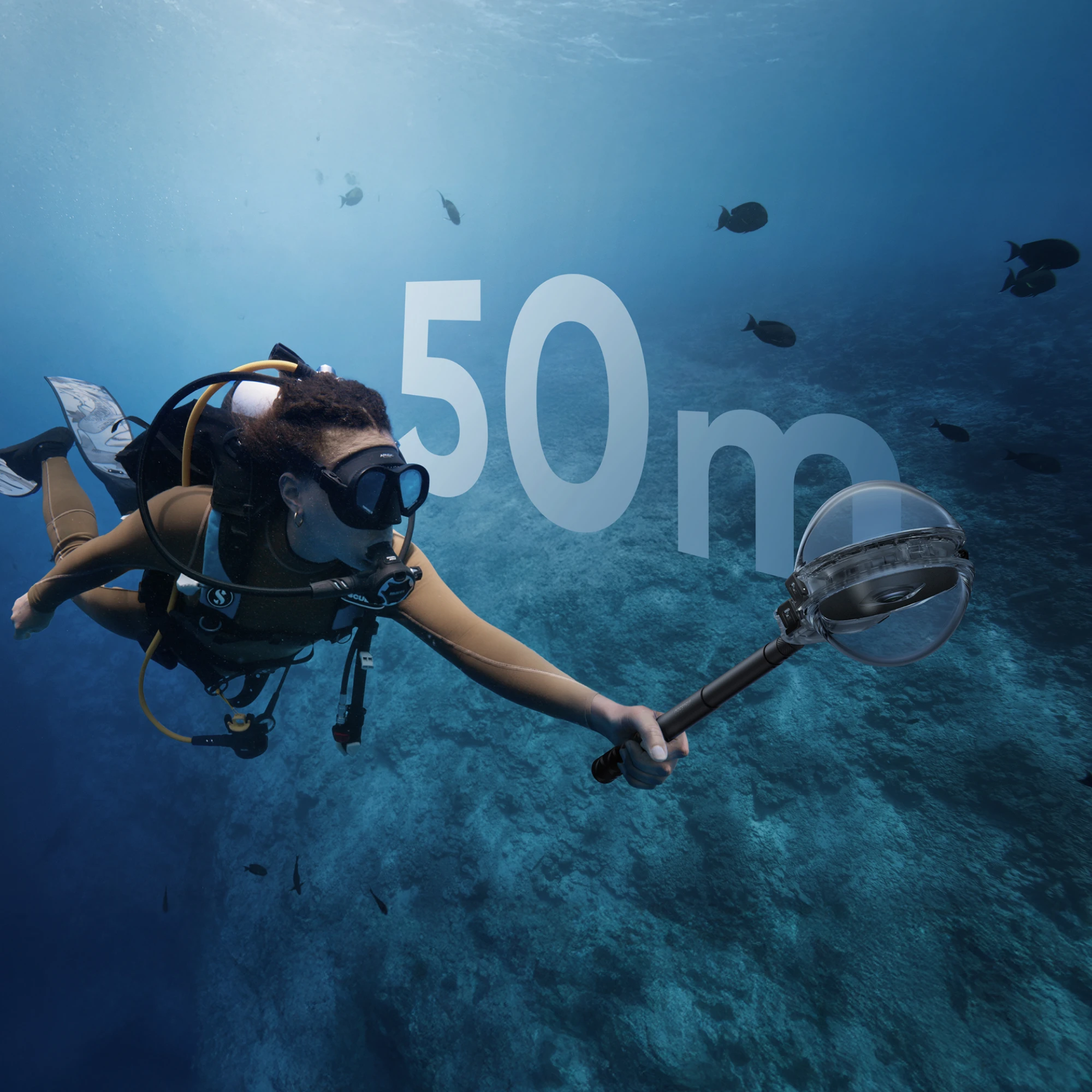 Insta360 X5 حافظة غوص غير مرئية Pro مقاومة للماء حتى 164 قدم (50 مترًا) لملحقات Insta 360 x5 الأصلية