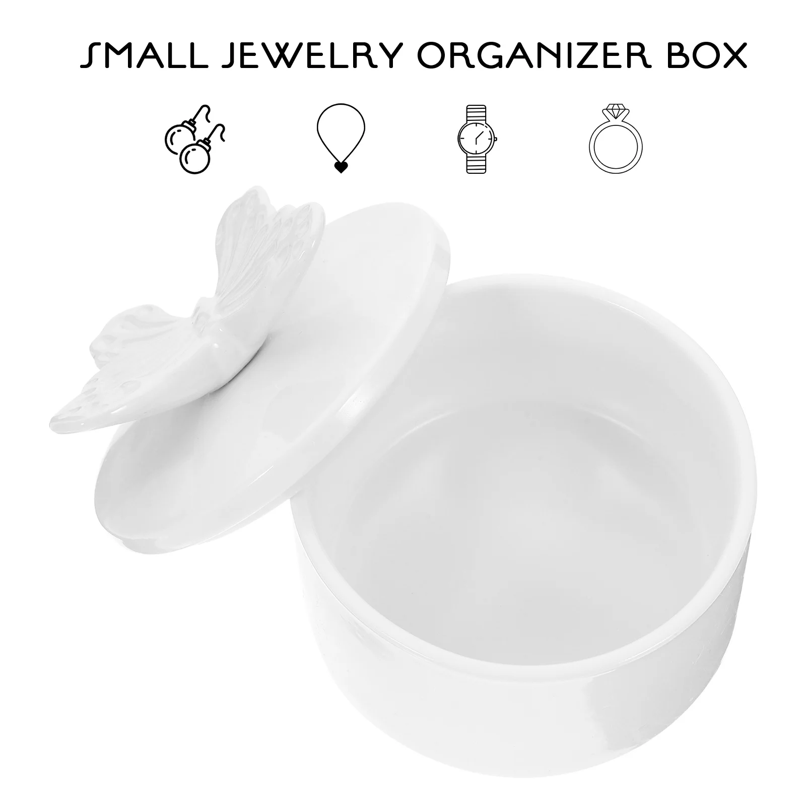 

Earring Case Jewelry Simple Shape Container Small Storage Jar Ceramic Canister Accessory Holder