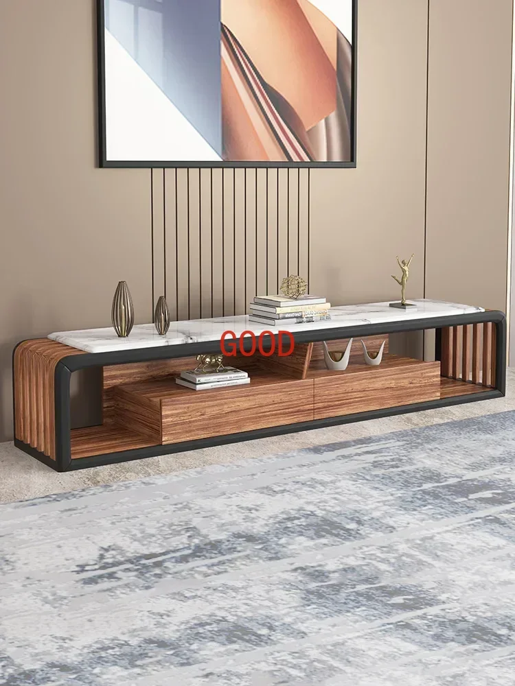 

Minimalistic Nordic Ugyen Wood Marble TV Floor Cabinet