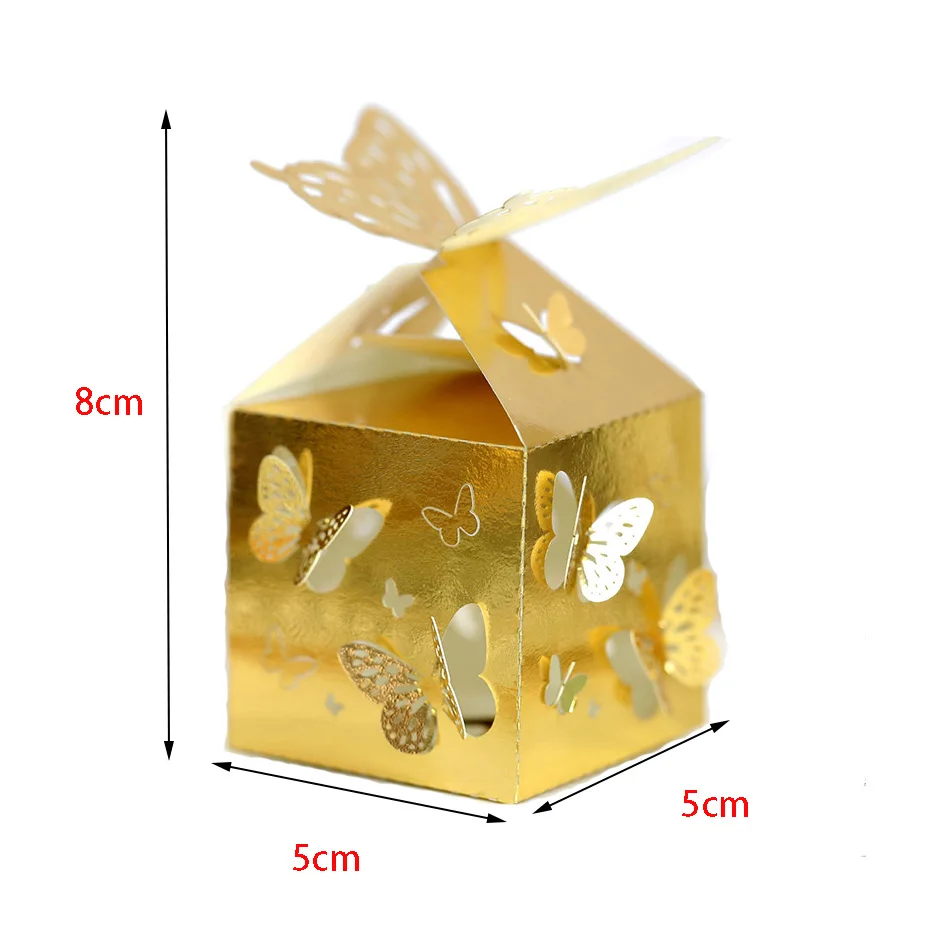 25/50Pcs Laser Cut 3D Butterfly Candy Box chocolate Wedding Favor Gift Packaging Box Thank You Birthday Engagement Party Supply