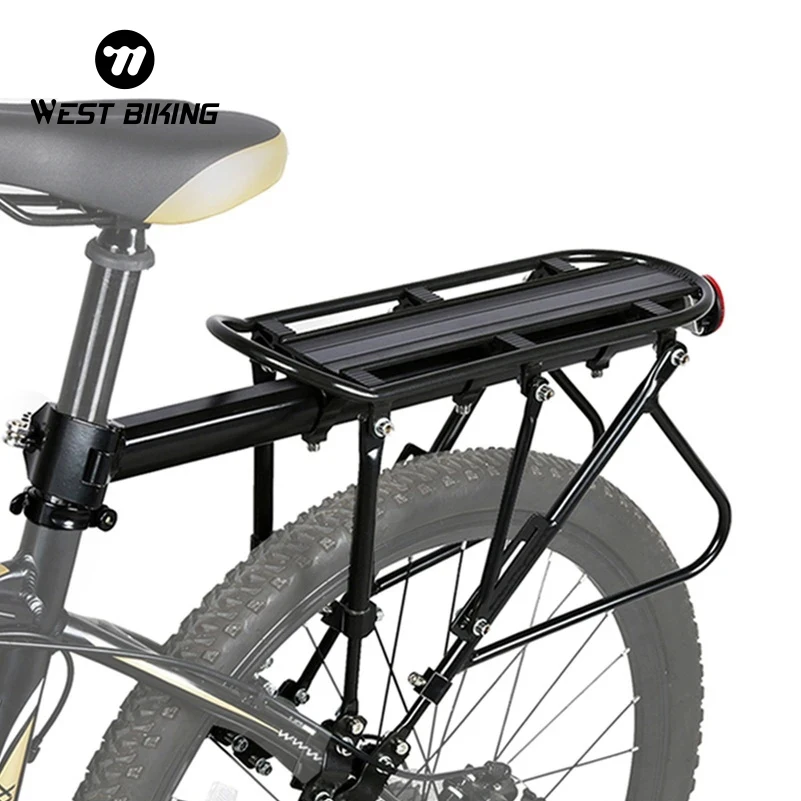 WEST BIKING Bicycle Luggage Carrier Cargo 140kg Max Post Cycling Aluminum Alloy Seatpost Bag Holder Stand Pannier Bike Rear Rack