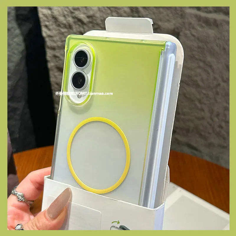 Magnetic Case For Samsung Galaxy Z Fold 8 Fashion Gradient Translucent Magnet Hinge Protect Hard Cover Wireless Charging Shell