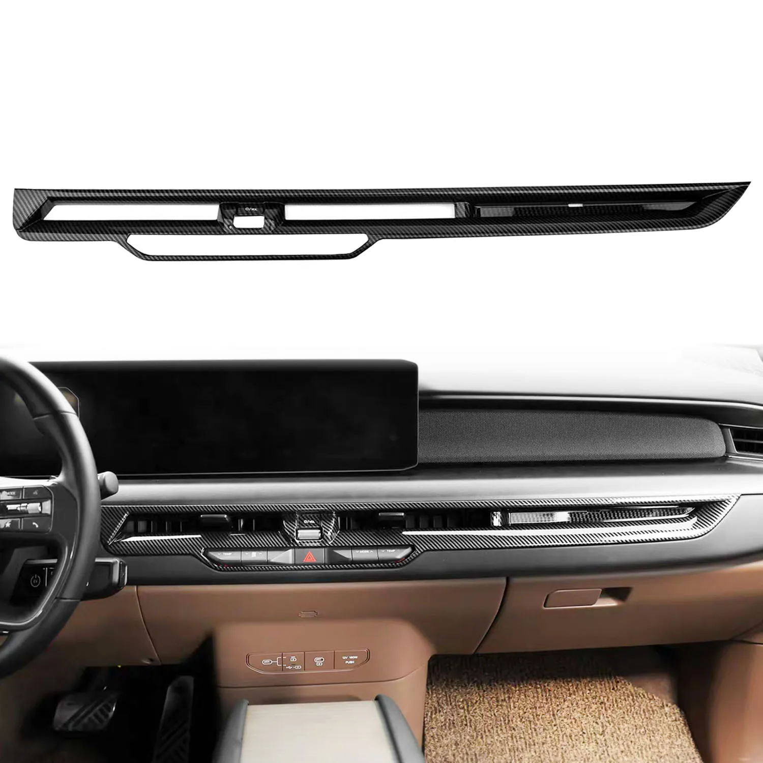 

For Kia EV9 2024 2025 2026 LHD!!! Interior Central Console Air Vent Outlet Molding Strip Decor Trim ABS Car Accessories 1pc