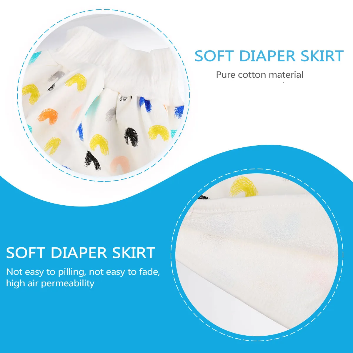 

1 pc Diaper Skirt Washable Baby Pants Comfortable High Waist Pure Cotton Reusable Soft Folding Training Nappy Skin Friendly