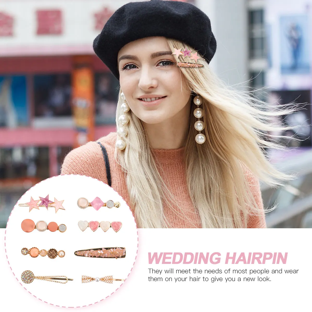 

8pcs Stylish Durable Clips Elegant Fringe Hairpins For Women Wedding Decorative Hair Accessories Fashion Hairpin Hair Clips
