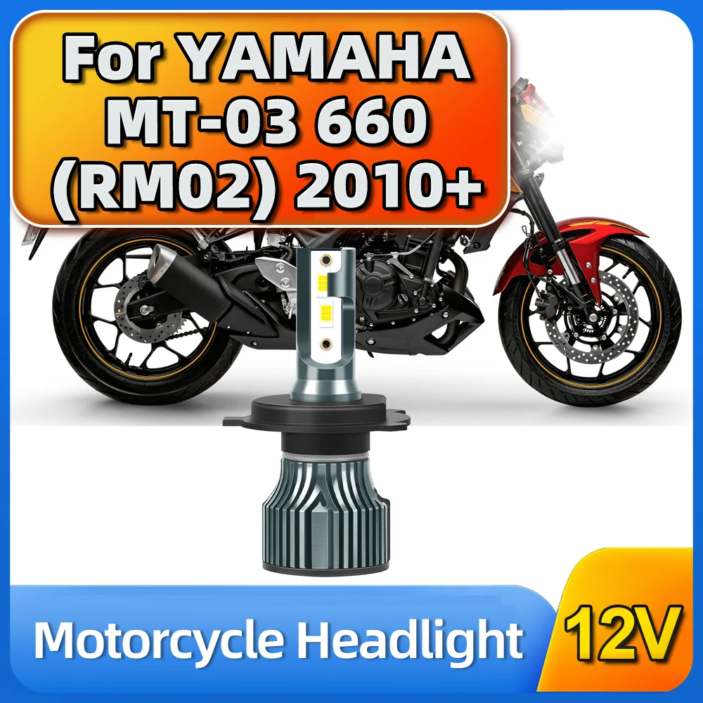 55W Motorcycle Bulb LED Lamp Hi/Lo Beam Headlight Front Light 12V For YAMAHA MT-03 660 (RM02) 2010 2011 2012 2013 2014 2015-2023