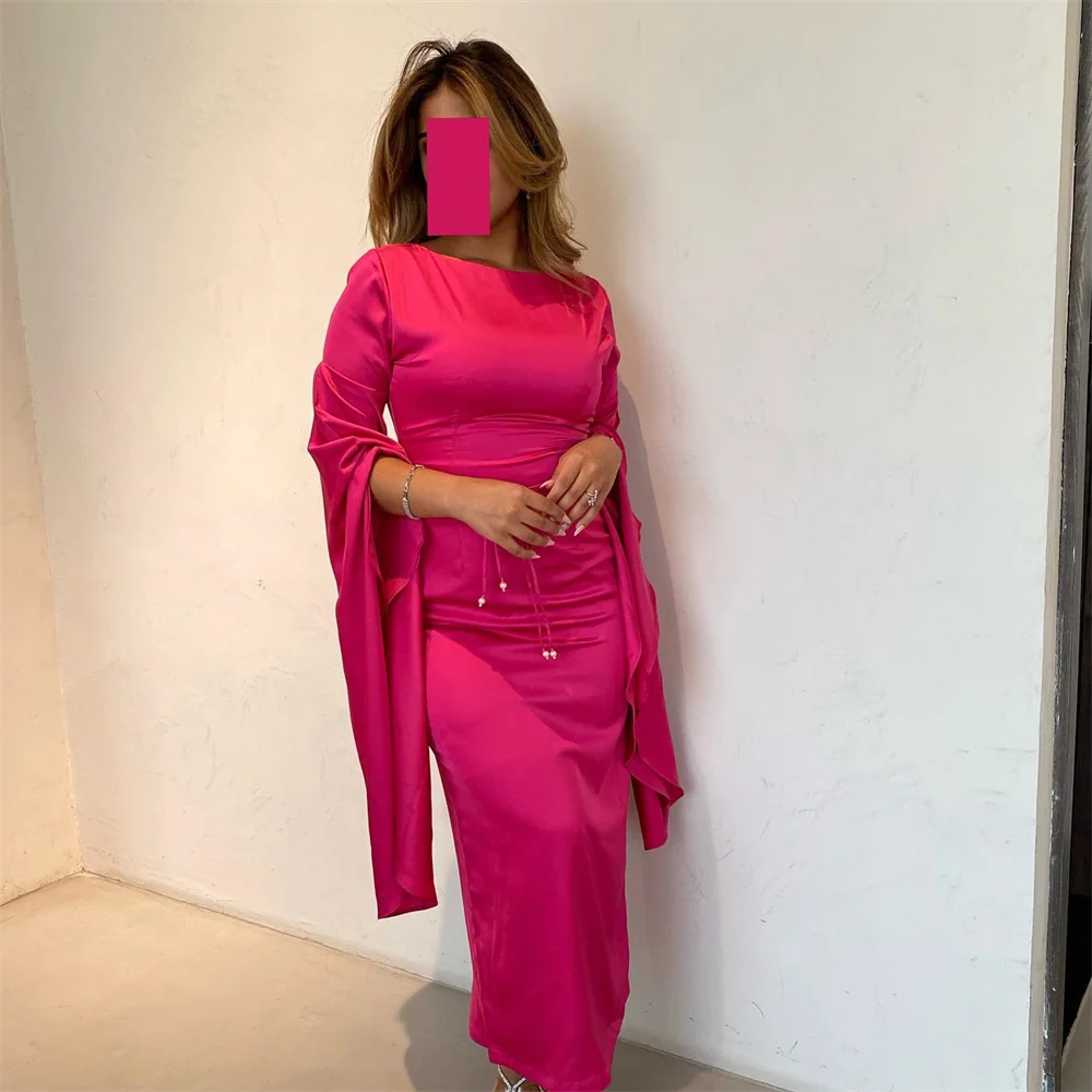 ROYET-Robe de Soirée de Forme Sirène pour Femme, Élégante, Classique, Simple, Col Rond, Demi Manches, Longueur Rincée, Formelle, Bal, Personnalisée, 2025