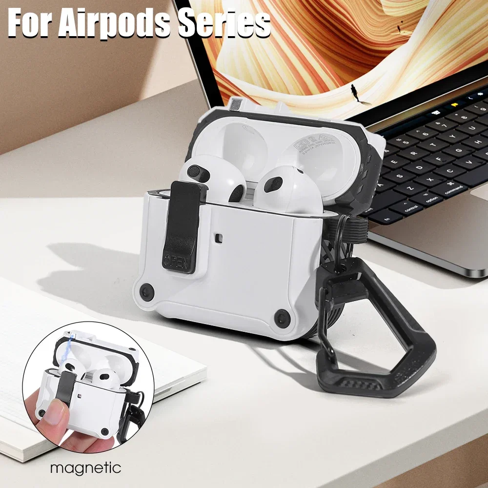 Security Lock Cover for AirPods Pro 2 3 Case Shockproof Automatic Snap Switch Sleeve For AirPods Pro2 Pro 2ndGen Airpods3 Funda