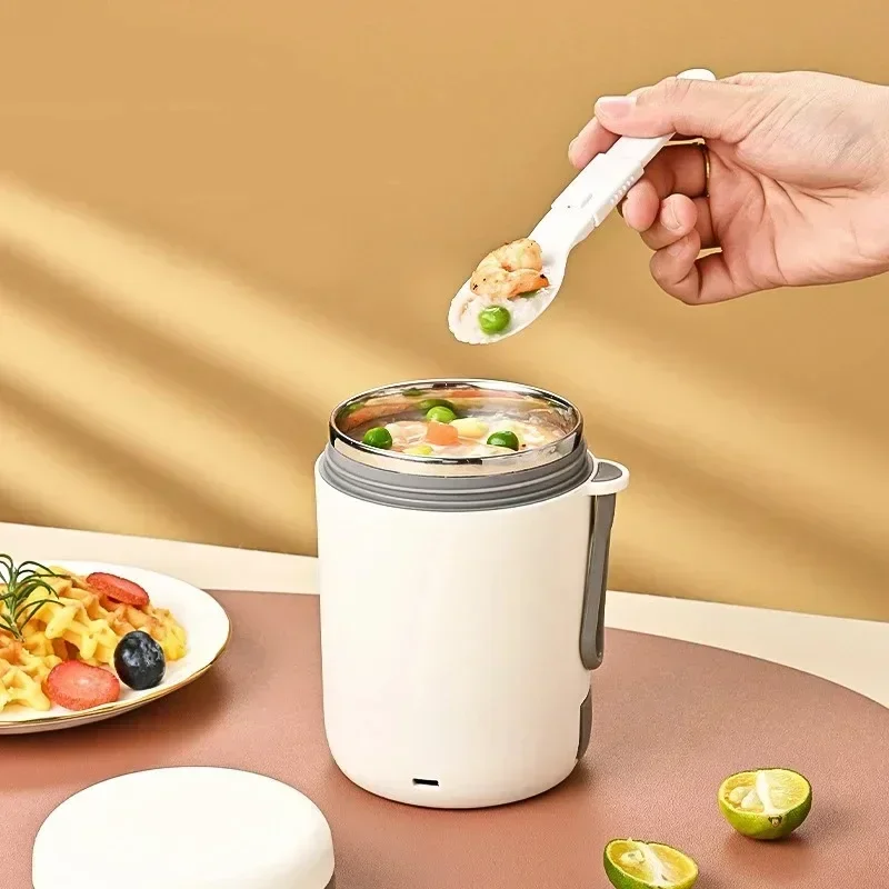 Portable USB Electric Heated Lunch Box Stainless Steel Car/Truck/Office Rice Cooker Food Warmer Heated Container Leakproof