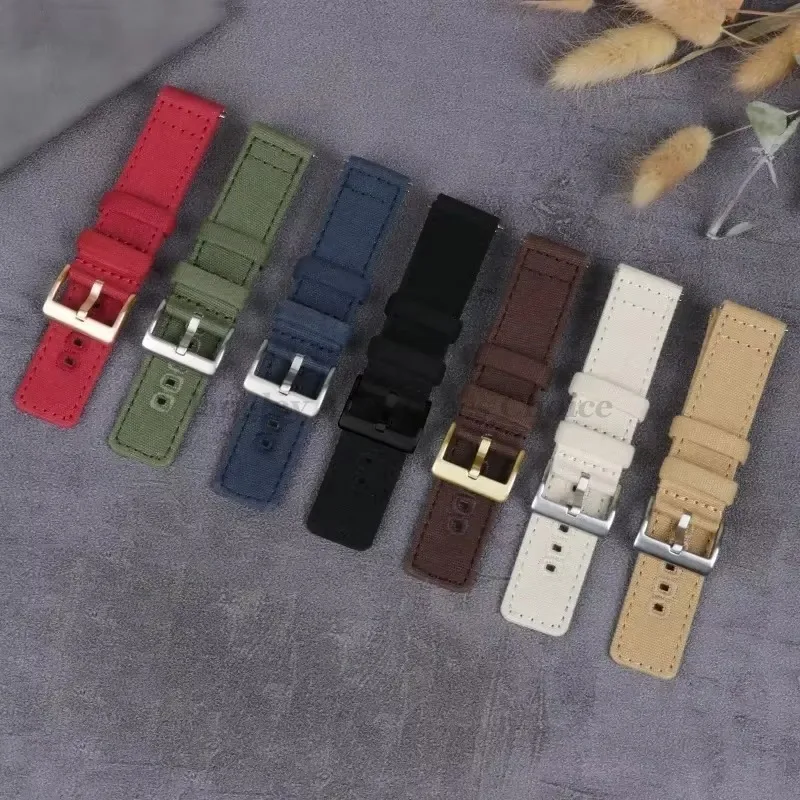 18mm 20mm 22mm Braided Canvas Strap for Samsung Galaxy Watch 3/4/5 40mm 44mm Classic 46mm 42mm Quick Release Bracelet for Huawei image 5