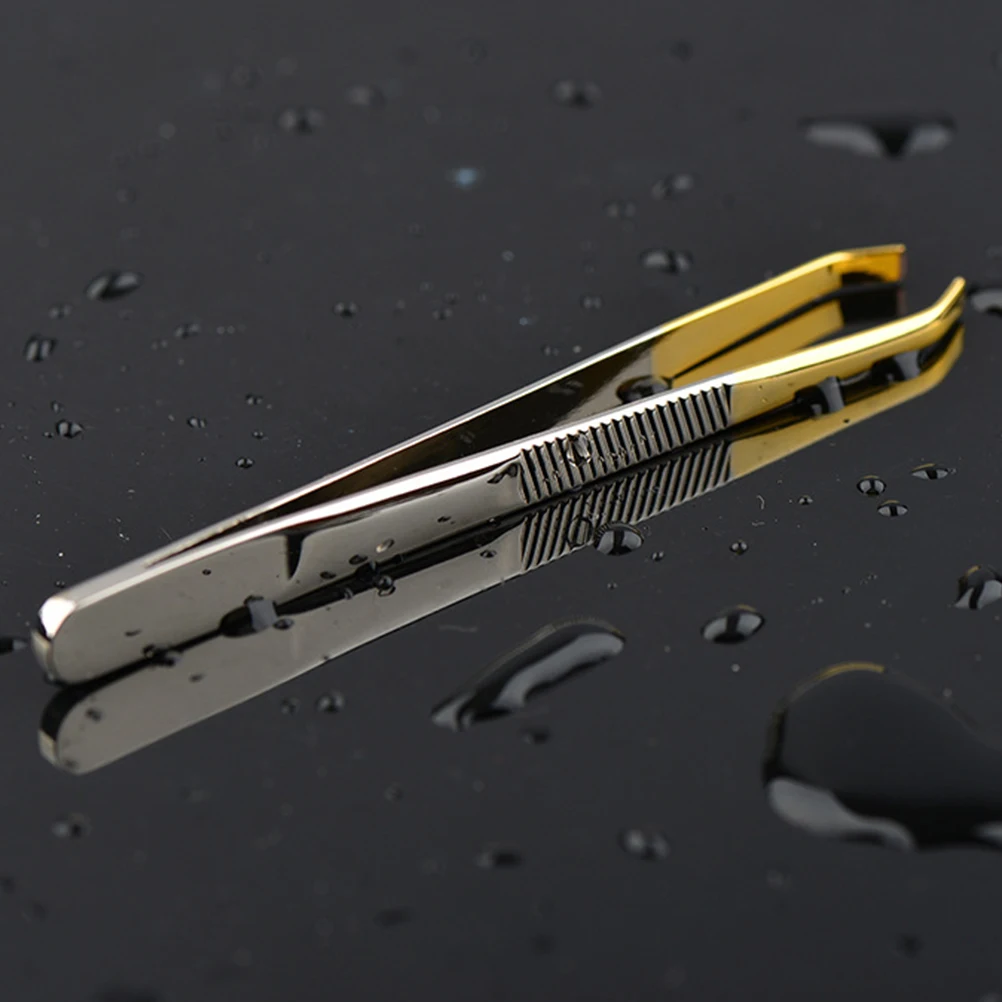 

Stainless Steel Eyebrow Tweezers Lightweight Durable Anti Slip Design Makeup Tools Eyelash Extensions Trimming Professional