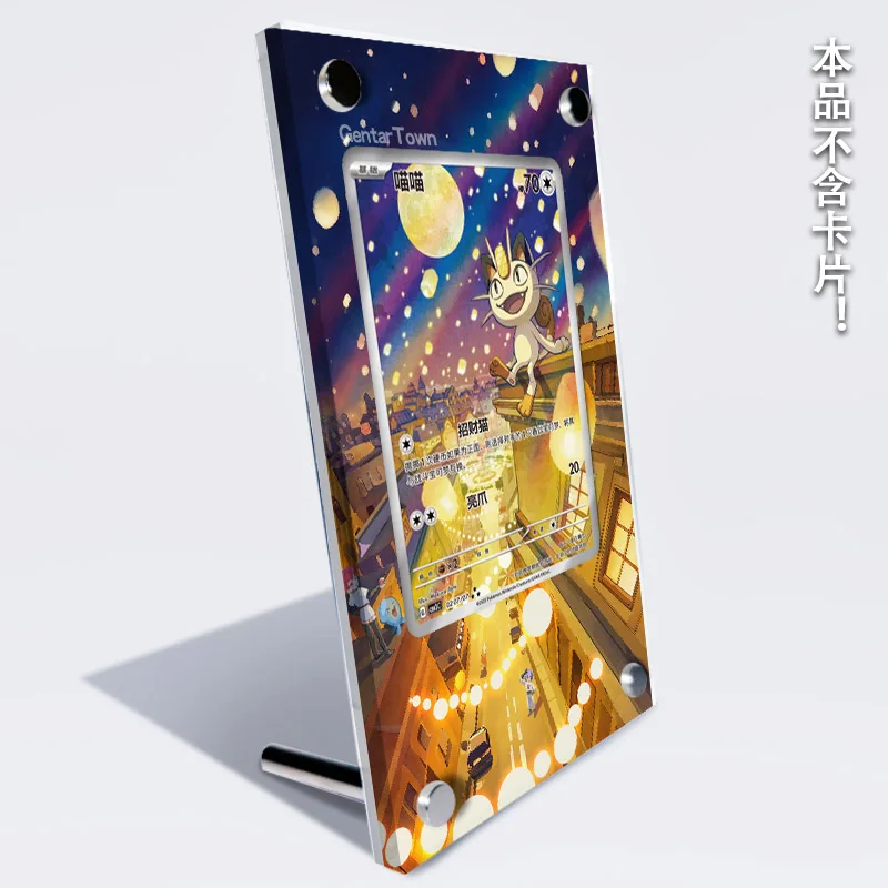 Stand Kartu Pocket Monster Meowth, Rak Kartu Koleksi Game Klasik Anime, Bingkai Foto Kartu Akrilik, Hadiah Mainan