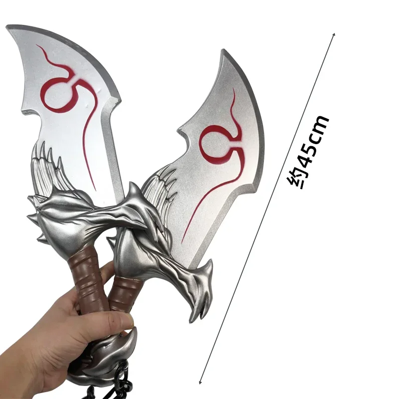 Cosplay Home Decor 1:1 God of War 4 War Beast Axe Rune Edition Chaos Twin Blades Ghost Axe sword Role Cos Axe PU Boy toy sword view 4