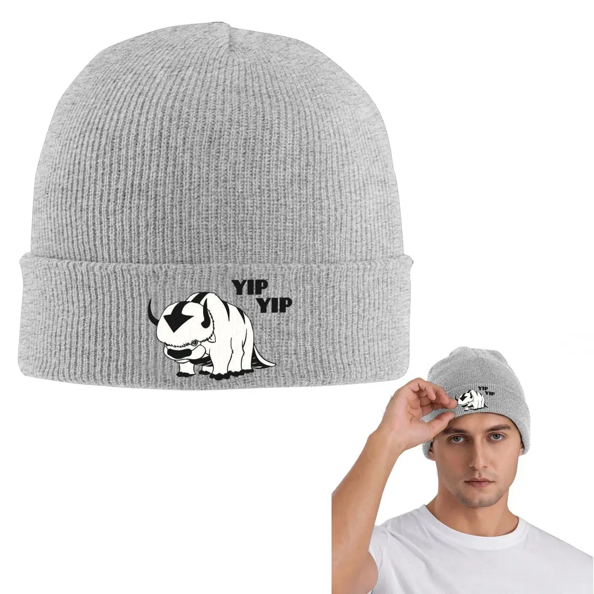 Appa Avata The Last Airbender Warm Knitted Cap Hip Hop Bonnet Hat Autumn Winter Outdoor Beanies Hats for Men Women Adult