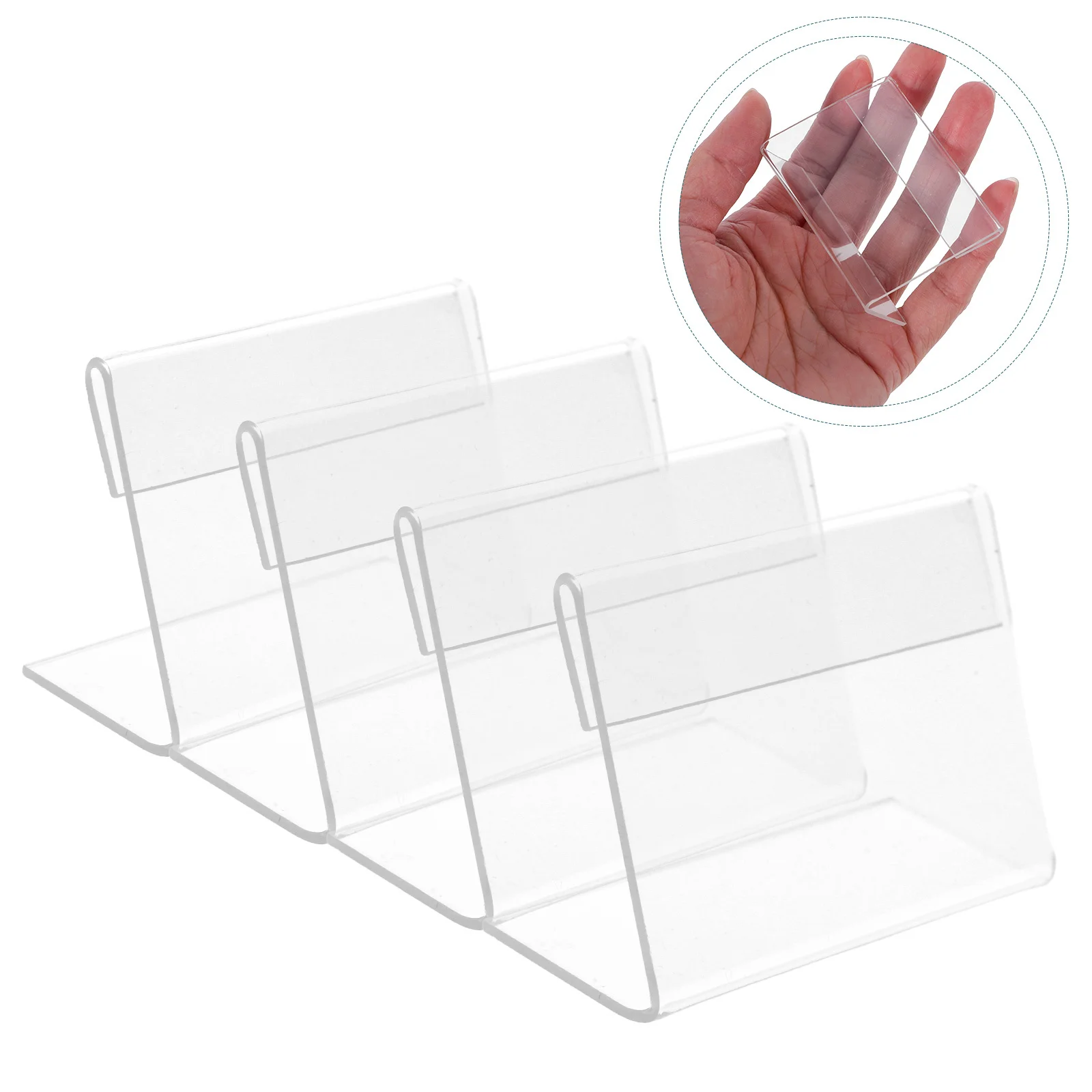 

20pcs Acrylic L Shape Display Stand Slanted Sign Holder For Menu Photo Paper Desktop Organizer Shop Retail Store Showcase