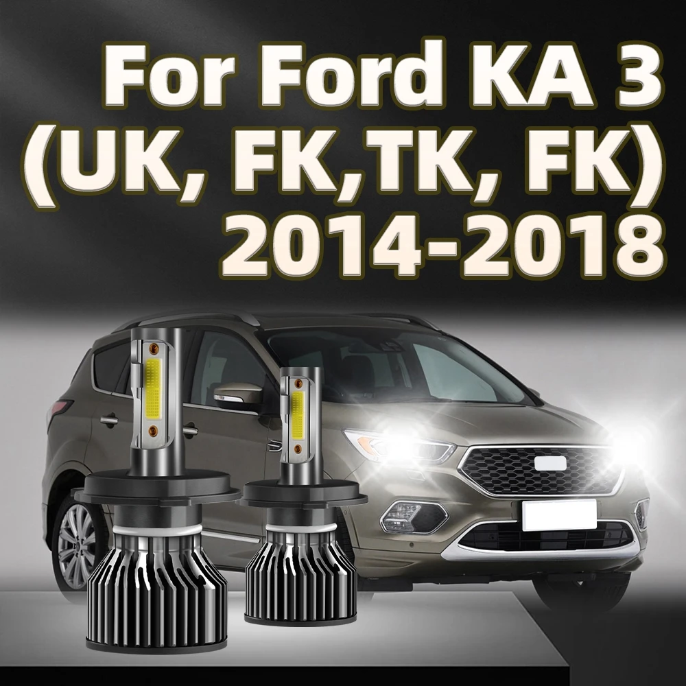 

2Pcs LED H4 Headlight Bulbs 30000LM Super Bright 6000K White For Ford KA 3 (UK FK TK FK) 2014 2015 2016 2017 2018