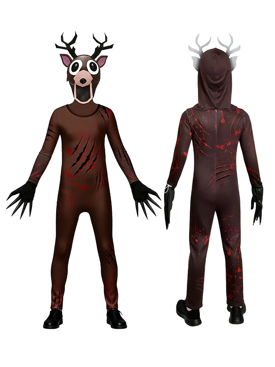 Nuevo disfraz de ciervo del bosque de 99 noches para niños de Halloween, ciervo para adultos, Bambi 99, ciervo nocturno, monstruo, juego de terror, regalos de navidad