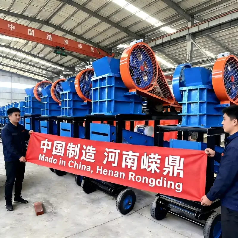Portable Mobile Mini Stone Rock Jaw Crusher AC Motor Engine Gear High Productivity Max 10t/h Capacity Mining Quarry Use