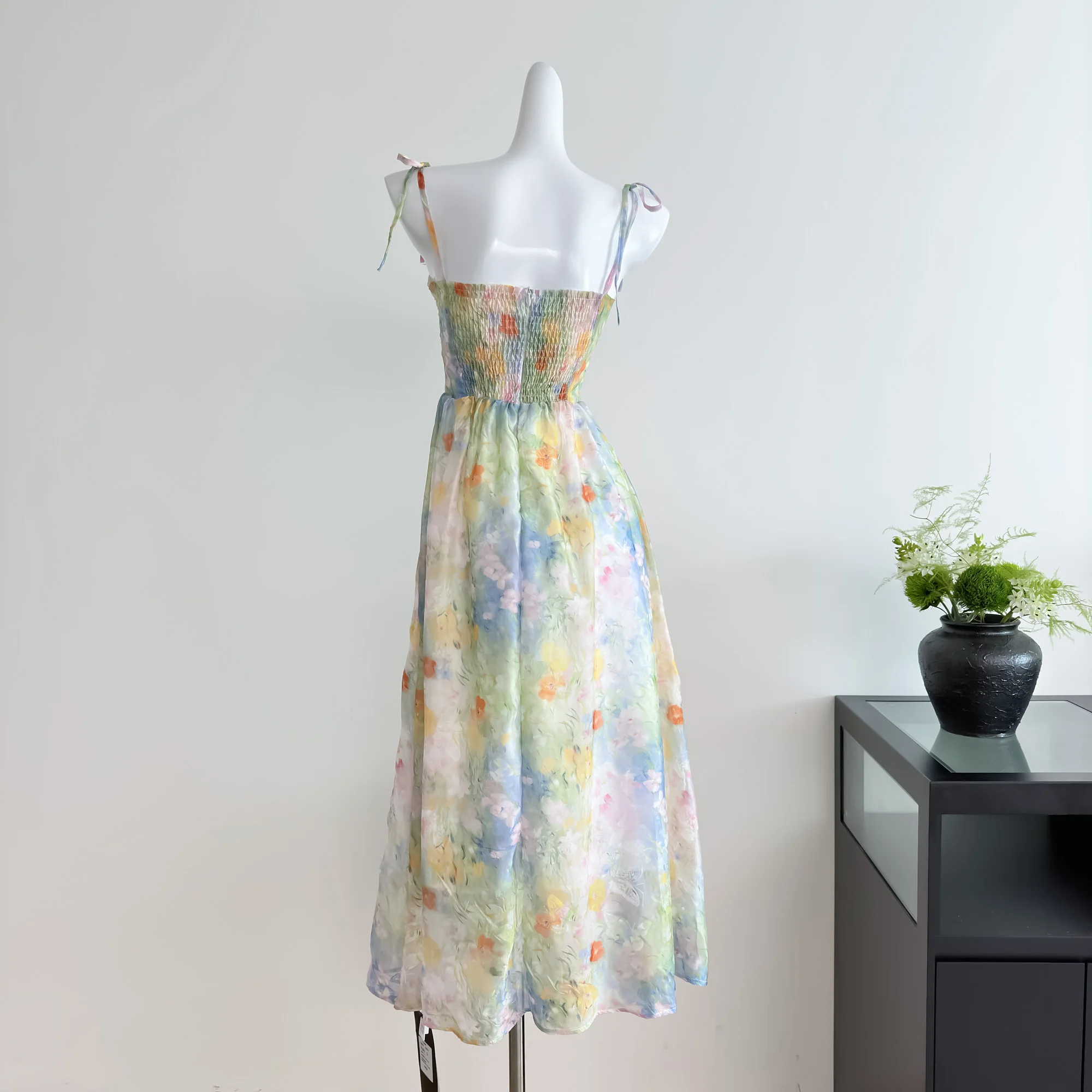 Women's Summer Strap Floral Lace Long A Line Dress Lady Elegant Sleeveless Streetwear Holiday Long Dress