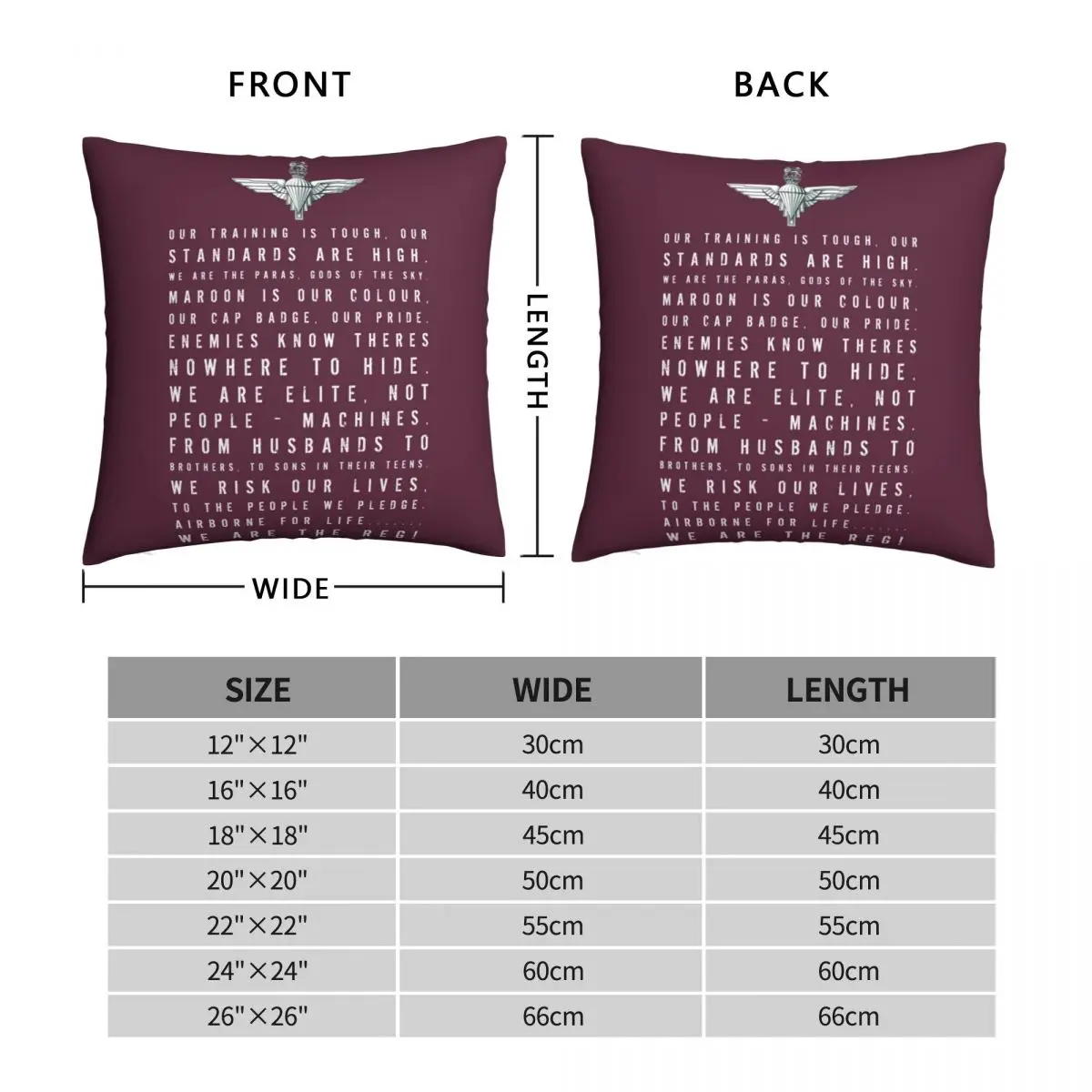 Parachute Regiment Pillowcase Polyester Linen Velvet Pattern Zip Decor Pillow Case Room Cushion Cover 45x45