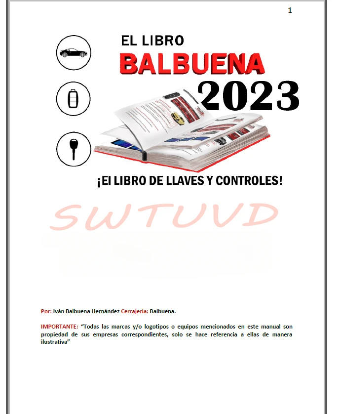 BALBUENA 2023 Full Page 864 Excellent Manual for Locksmiths THE BOOK OF KEYS AND CONTROL Spanish EI LIBRO DE LLAVES Y CONTROLES