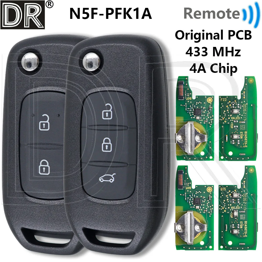 

Great N5F-PFK1A Original PCB 4A Chip 433MHz Car Remote Key For Renault Logan Duster Sandero Oroch Clio5 Twingo Kadjar Megane