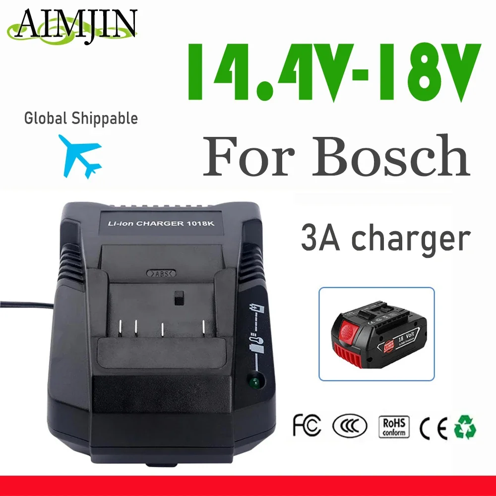 

3A charger For Bosch 14.4V 18V Li-Ion charger Per BAT609 BAT609G BAT618 BAT618G Caricatore AL1860CV AL1814CV