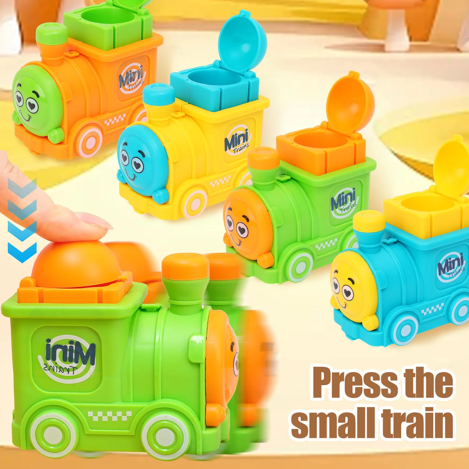 Mini Cartoon Inertia Train Toy Children's Car 1 To 2 Years Old Baby Press Practice Walker Children's Enlightenment Birthday Gift