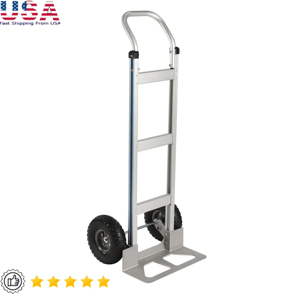 500LB Portable Aluminum Hand Truck Folding Dolly Cart Moving Shopping Travel Office Use