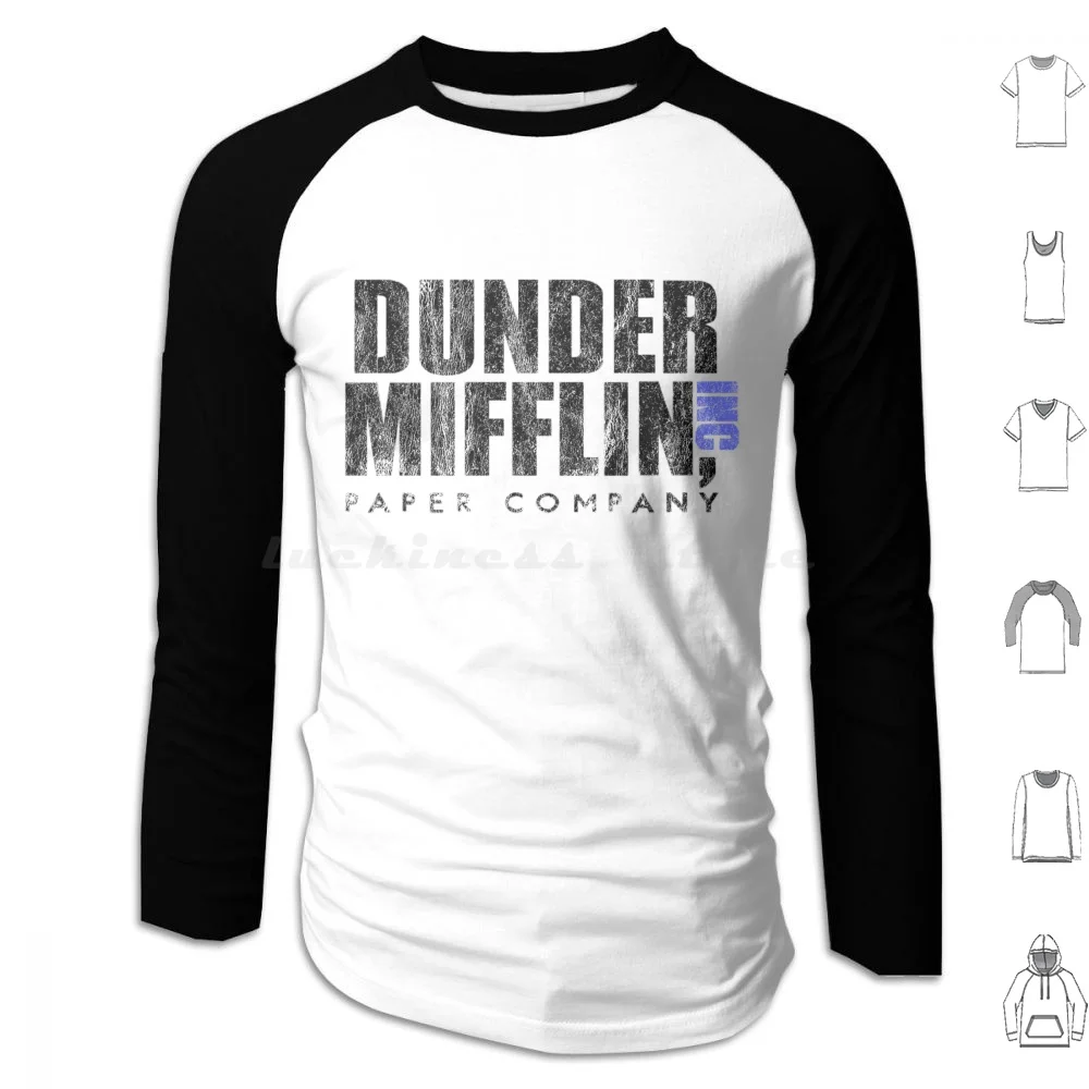 Retro Dunder Mifflin Hoodie cotton Long Sleeve Retro Dunder Mifflin Office Paper Company