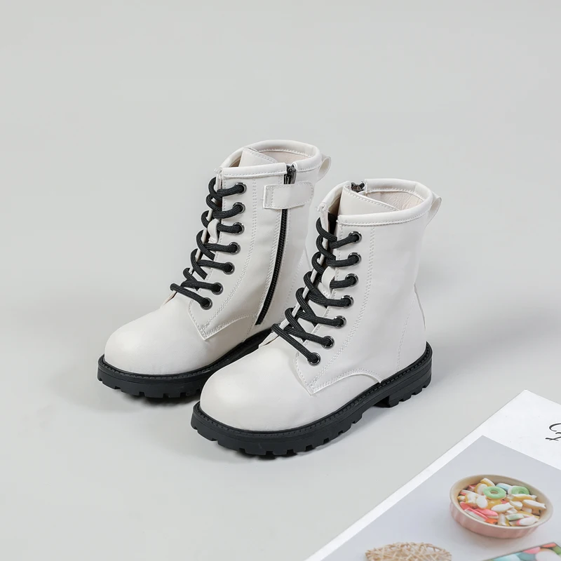 Kids Fashion Boots Children Ankle Boots Baby Girls White Brand Shoes Boys Riding Boots Toddler Soft Casual Platform Autumn New