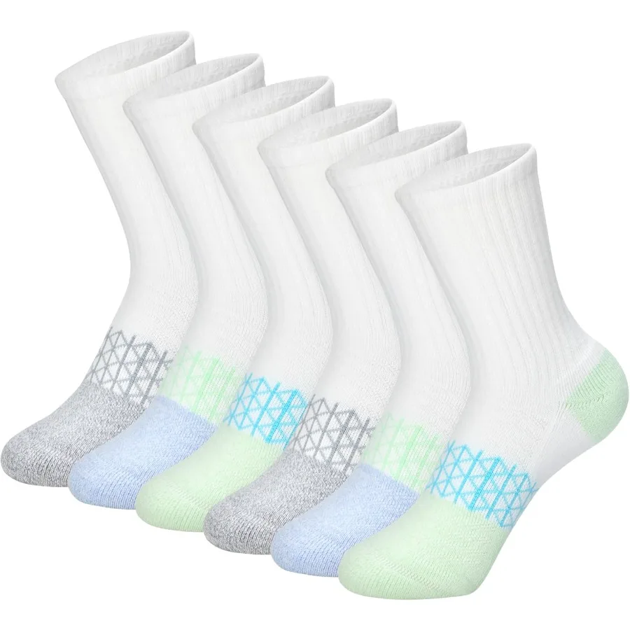 

Cushioned Absolute Active Crew Socks for Girls MoistureWicking Performance Socks Ideal for Sports and Daily Wear 6Pairs Pack fo