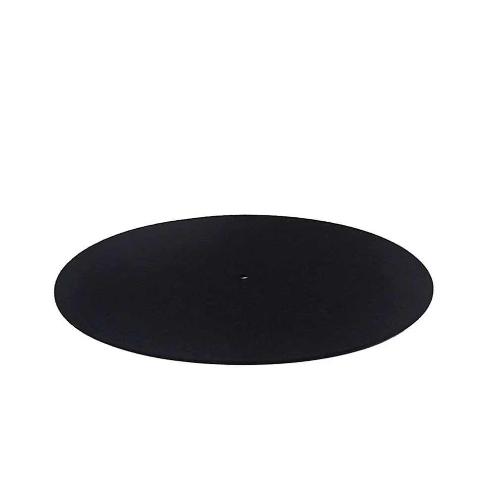Tapis en laine noir pour platine vinyle, diamètre 195 mm, tapis de platine antistatique et antivibrations de qualité supérieure, compatible avec tous les lecteurs de disques vinyles