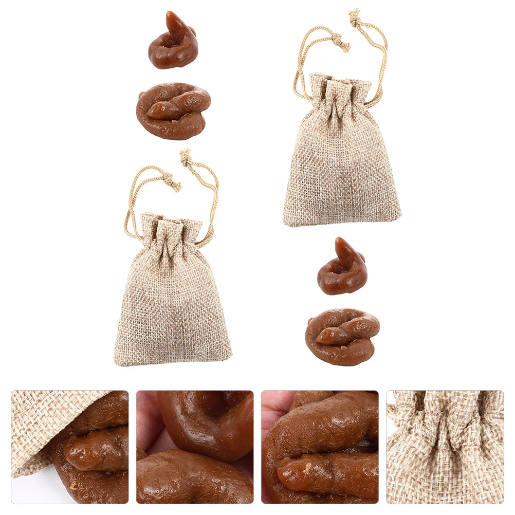 

2 Pack/4pcs Realistic Toys Simulated Cat Poop Simulation Prank Funny Brown