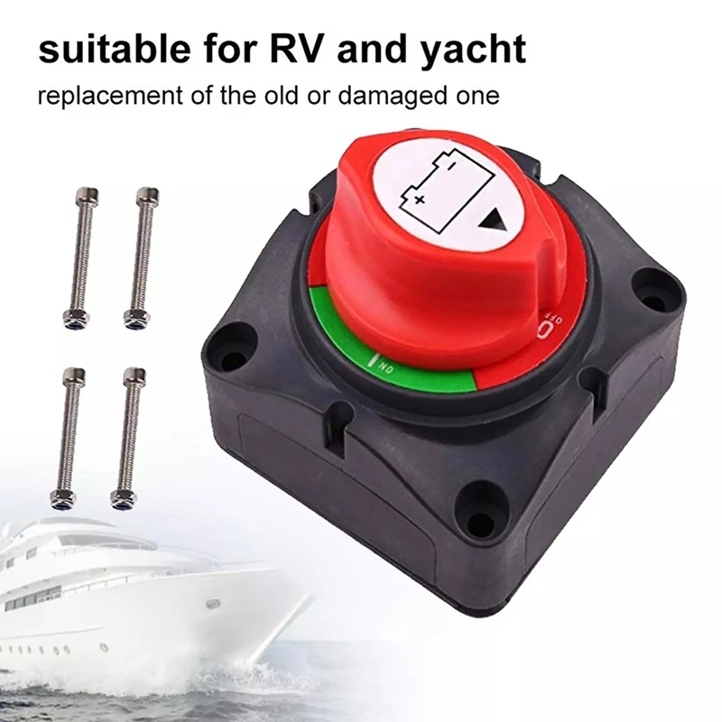 12V Battery Disconnect Rotary Switch Cut On/Off Set Waterproof Marine Switch For Car SUV RV Marine Boat