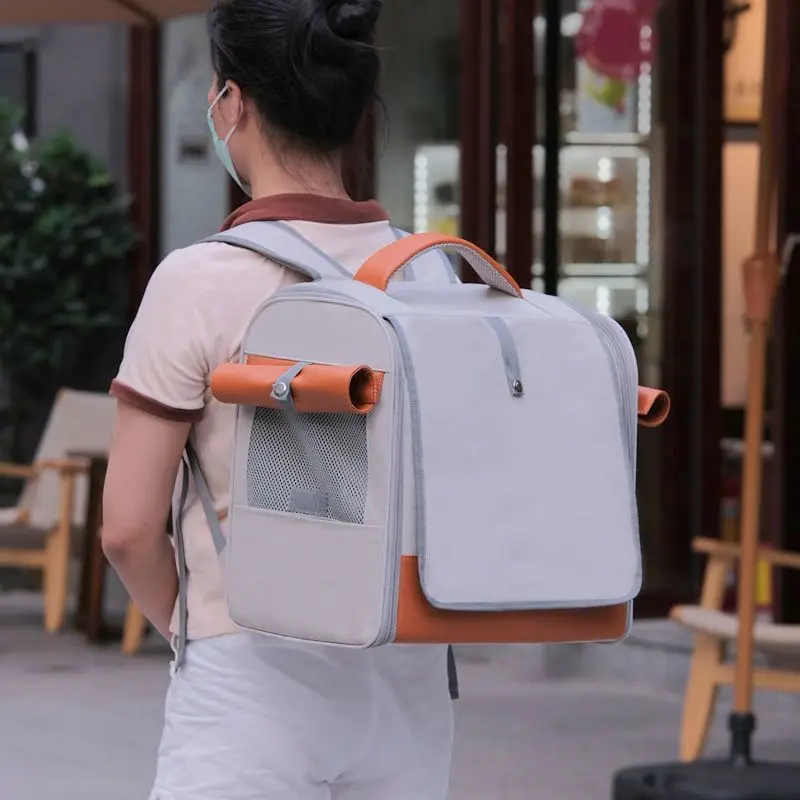 

Portable Cat Backpack Portable Large Capacity Foldable Canvas Dog Schoolbag Pet Breathable Backpack
