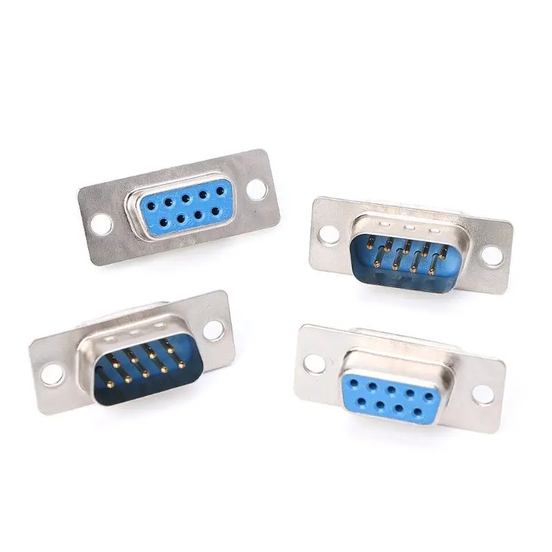 5 pares 10 Uds Db9 macho y hembra Rs232 conectores de clavija de puerto serie de soldadura de cable de 9 pines