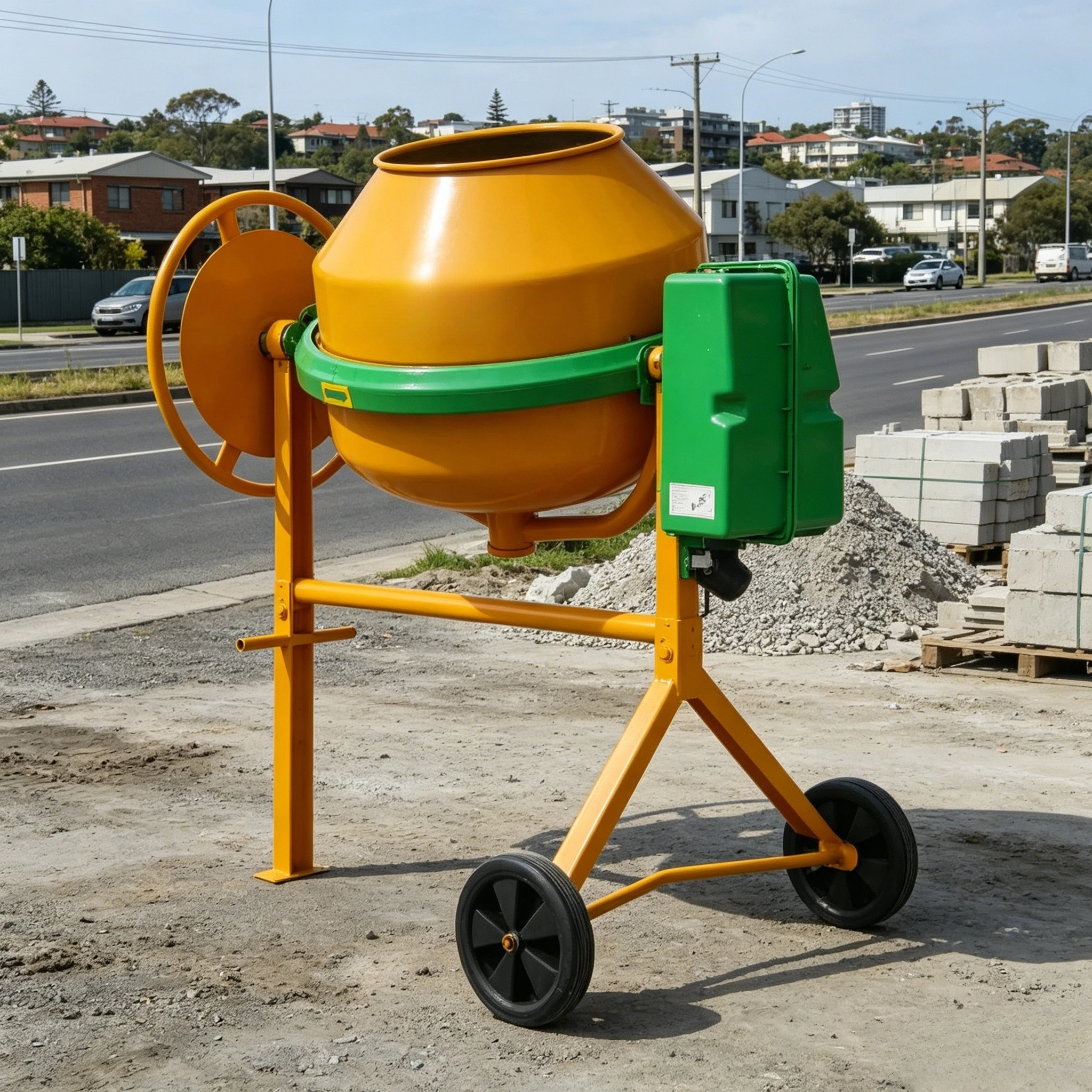 Cement Mixer Drum 5Cu Ft Electric Concrete Mixing Drum 110V Heavy Duty for Concrete Grout Mortar Construction Customized