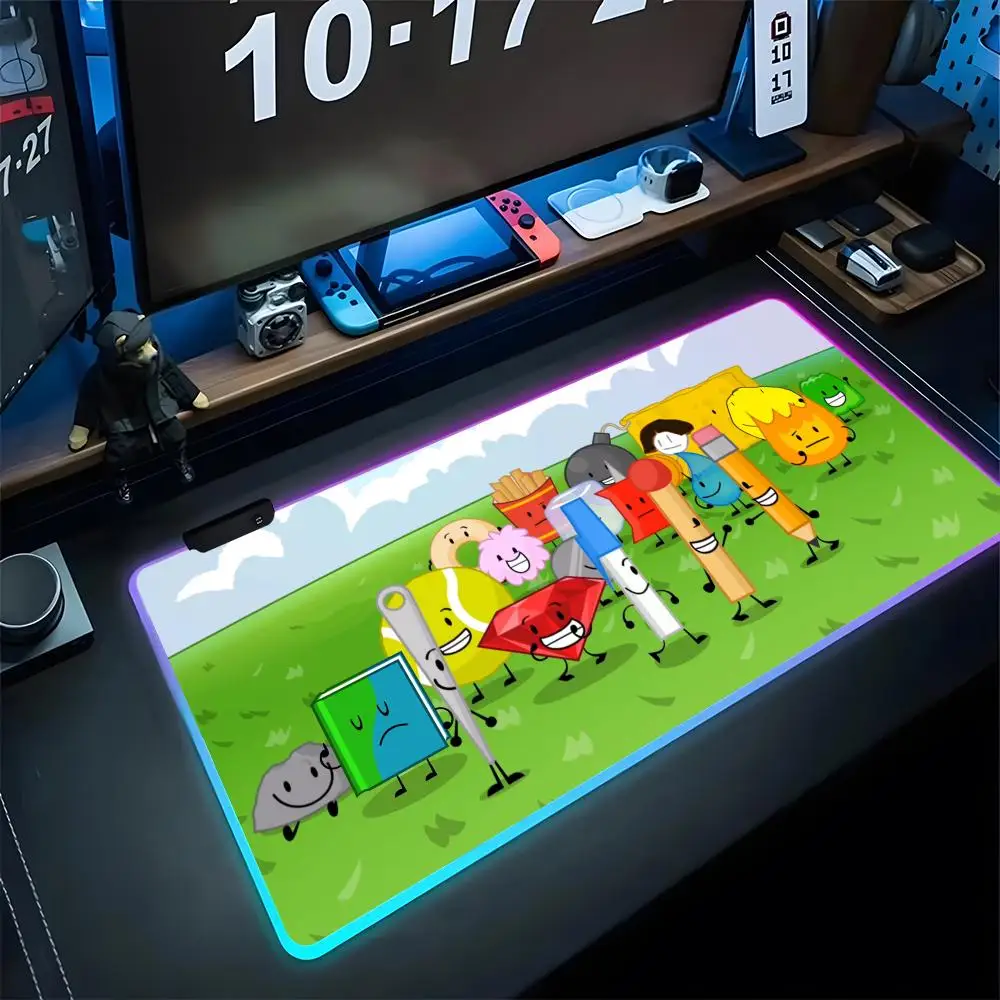

B-bfdi Battle For Dream Коврик для мыши Gaming Trend Rgb Коврик для мыши с подсветкой Клавиатура Gamer Girl Xxl Коврик для ноутбука Настольные коврики Настольный коврик