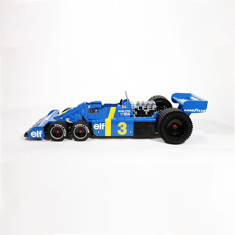 MOC-158318 Tyrrell P34 veicolo da corsa a sei ruote F1 Sports Car Building Block Assembly Bricks Model Boy Collection Toy Gifts