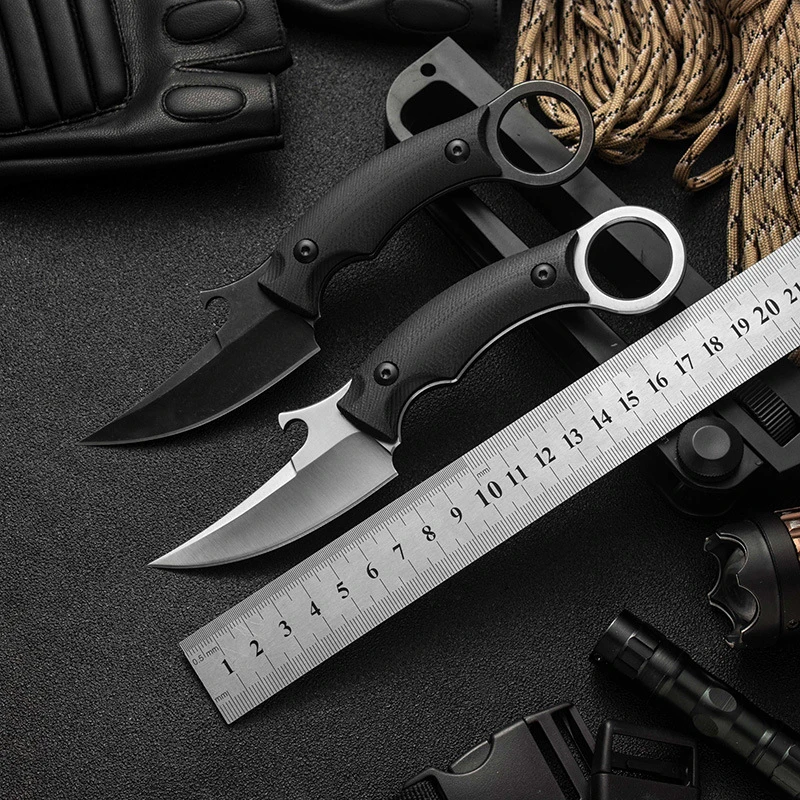 

High Hardness BBAS15 Outdoor Camping Fixed Short Knife Portable D2 Blade G110 Handle Hunting with K-Sheath Utility Knives Tools