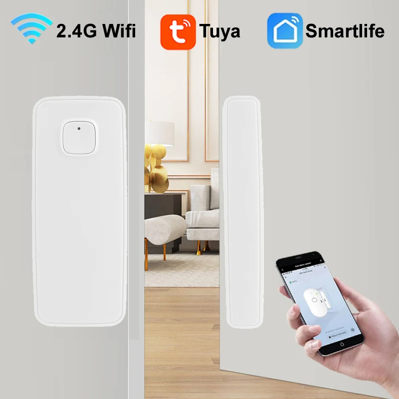 Tuya Wifi Door And Window Magnetic Sensor Wireless Connection Smart Home Wireless Door Detectors Door Magnetic Automation