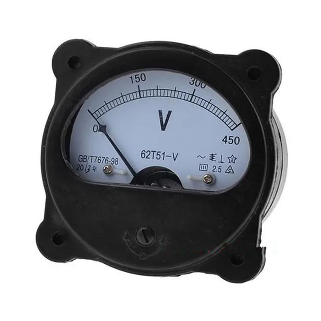 Voltímetro redondo 62T51 AC 450V 300V 250V 500V, 1 unidad