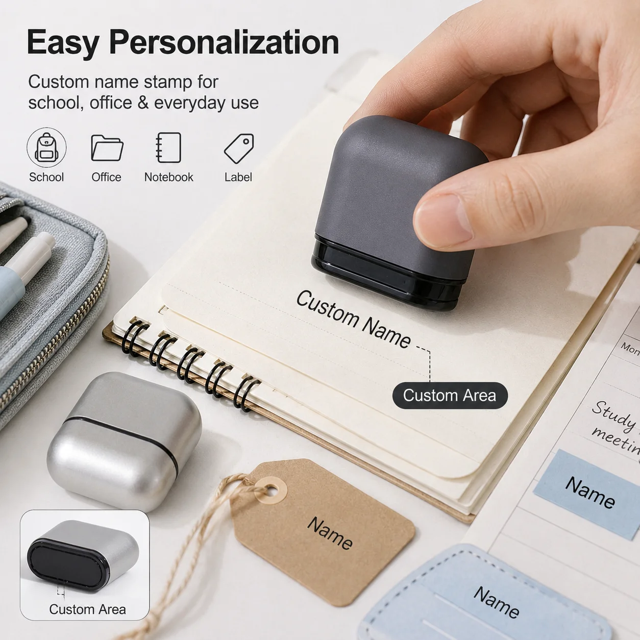 Custom metal company name stamps, simple and high-end seals, personalized daily signature stamps, Fashionable custom name stamp - view 4
