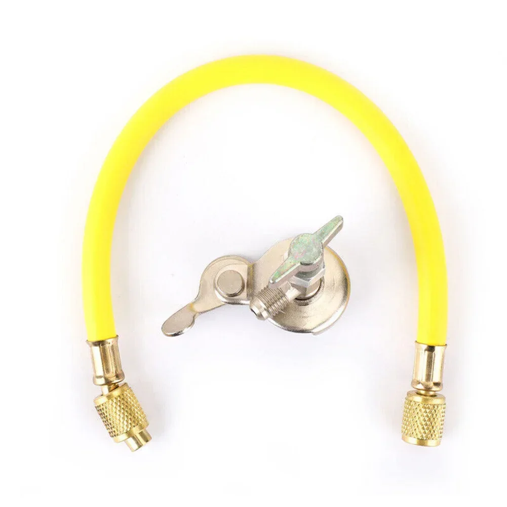 1 Set 1/4" SAE Air Conditioner Tank Faucet Refrigeration Fill Hose Valve Kit For R12 R22 R134 For Refrigerantion Hoses