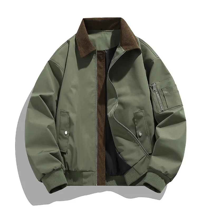 

Men's Spring Autumn New Jacket Men's Loose Collar Thin Couple Style Workwear Outdoor Casual Windproof Jackets