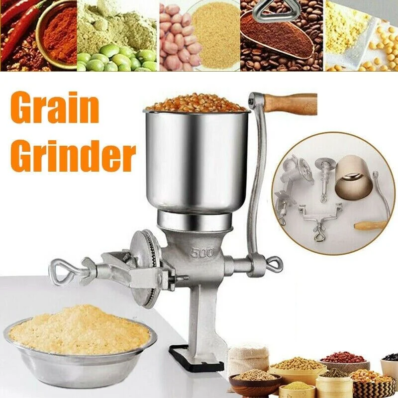 

Grain Mill Hand Operated Corn Grinder with Large Hopper Grain Mill Household